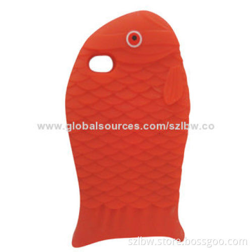 3D Cute Fish Silicone Mobile Phone Case for iPhone, Innovative Style, Customized Designs Available